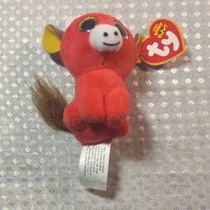 Ty Red and White Plush Toy with Yellow Accents